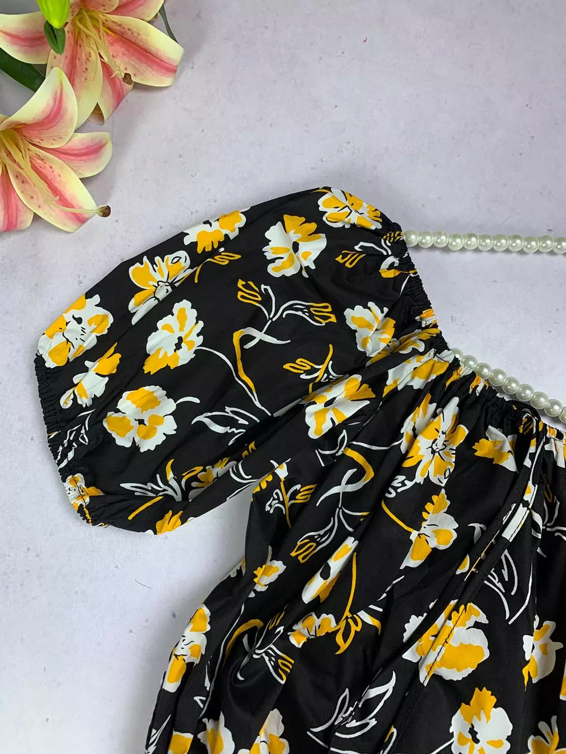 Floral cotton top from splash hover image