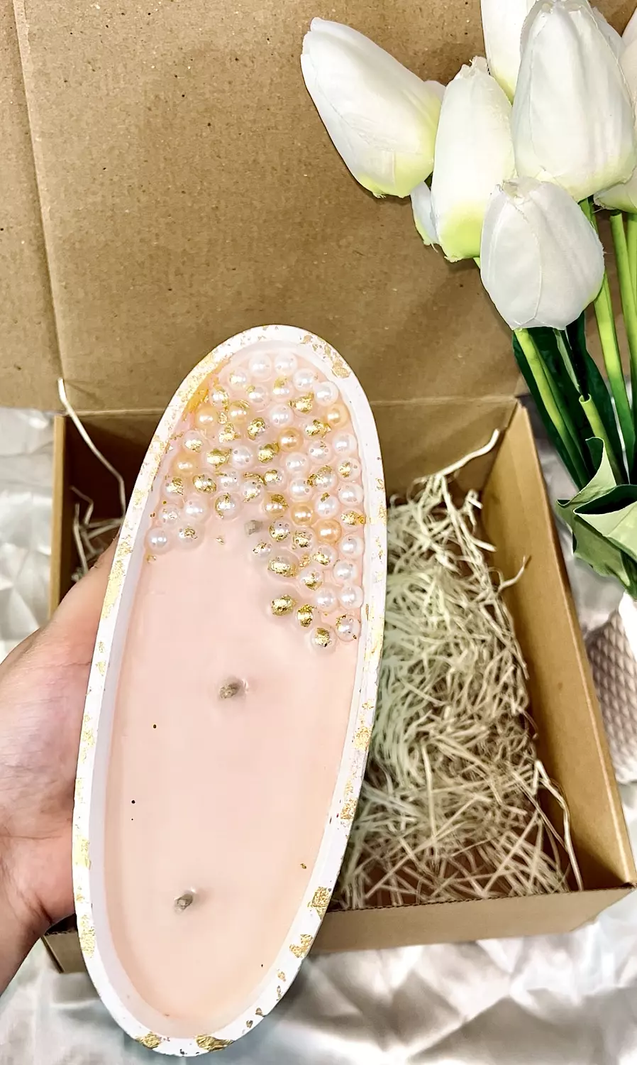 oval concrete candle image