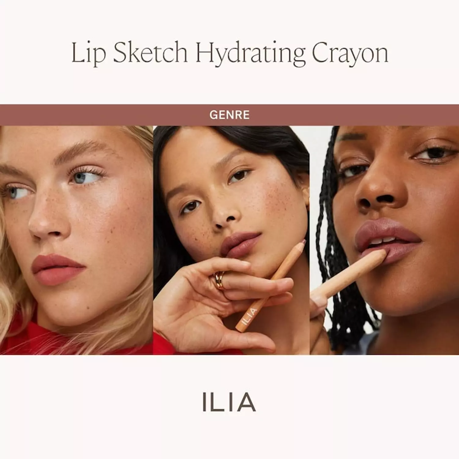 ILIA  Lip Sketch Hydrating Lipstick + Lip Liner Crayon 1