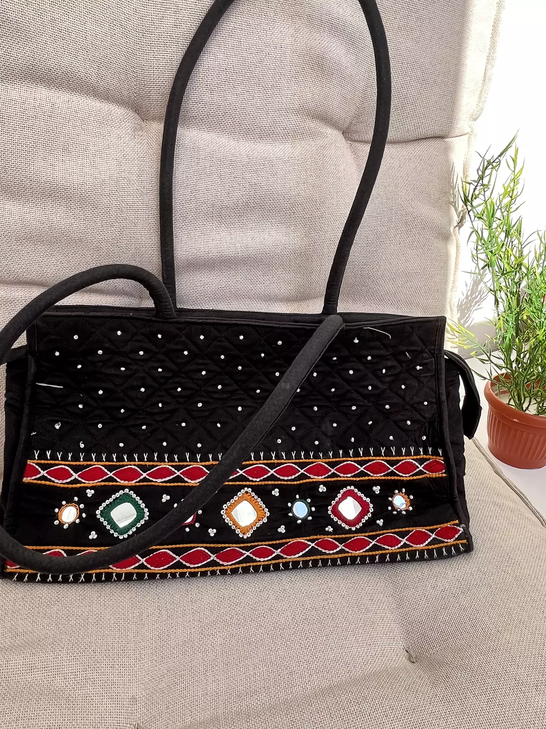 Bohemian black summer bag image
