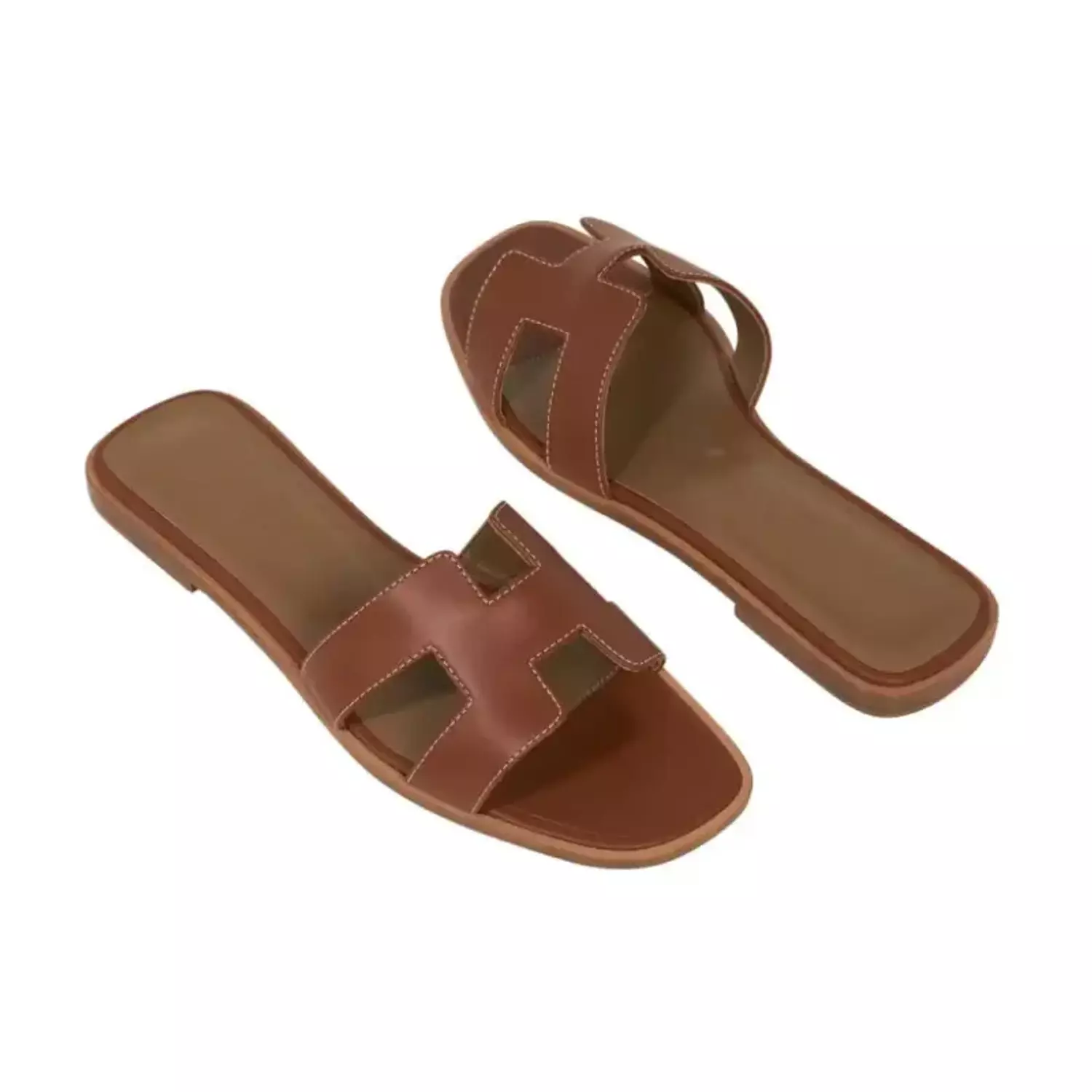 Hermes Sandal Flat Oran Gold Box Calfskin | Mightychic 4