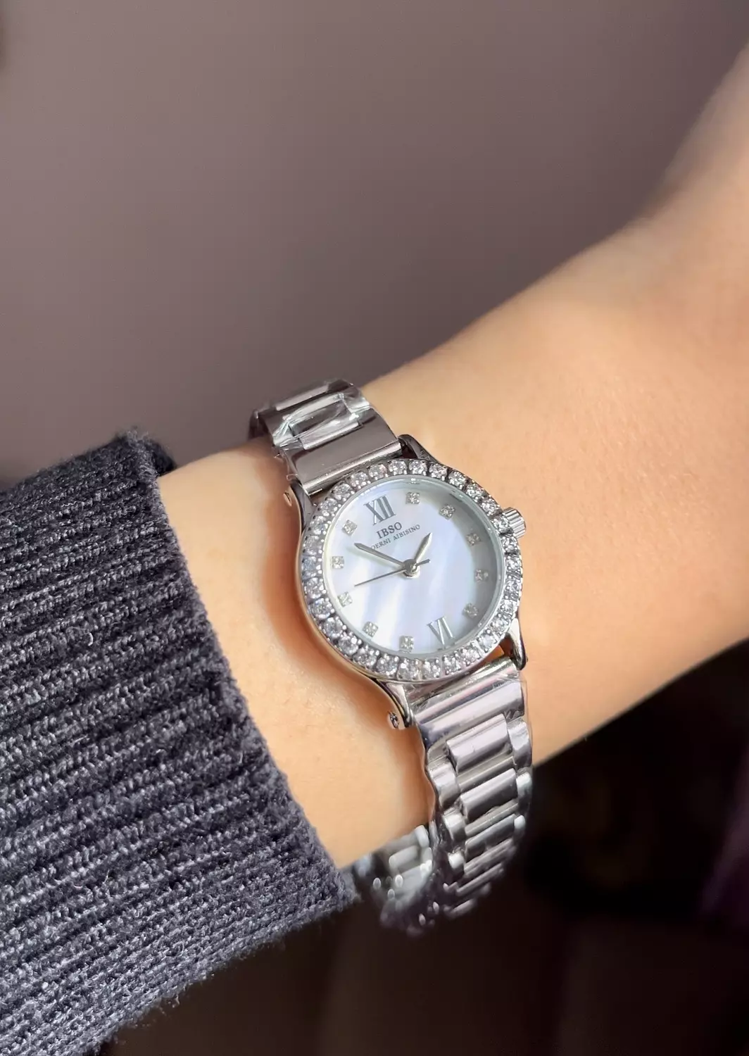 Ibso silver diamond circle watch  image