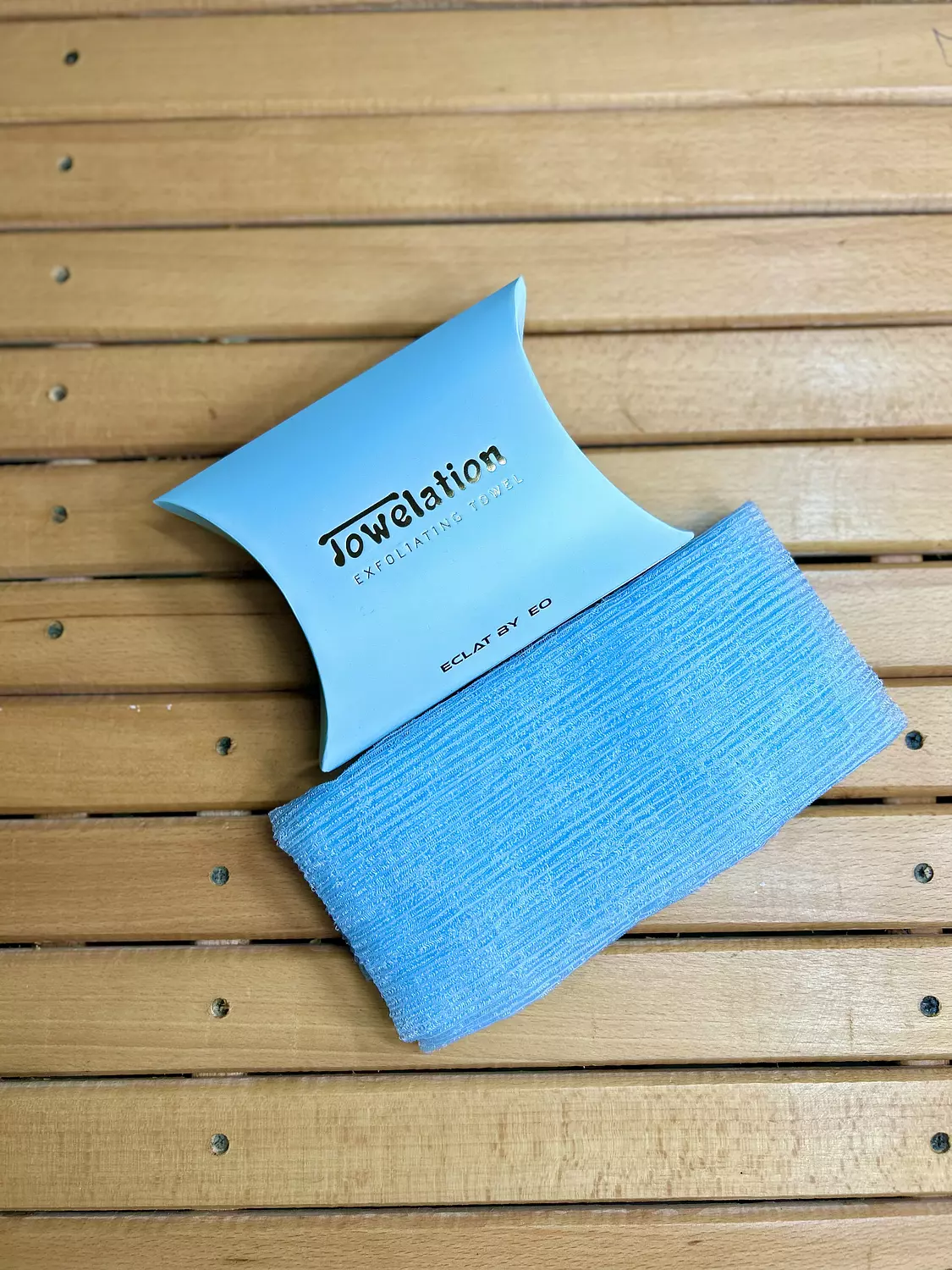 Baby blue exfoliating towel image