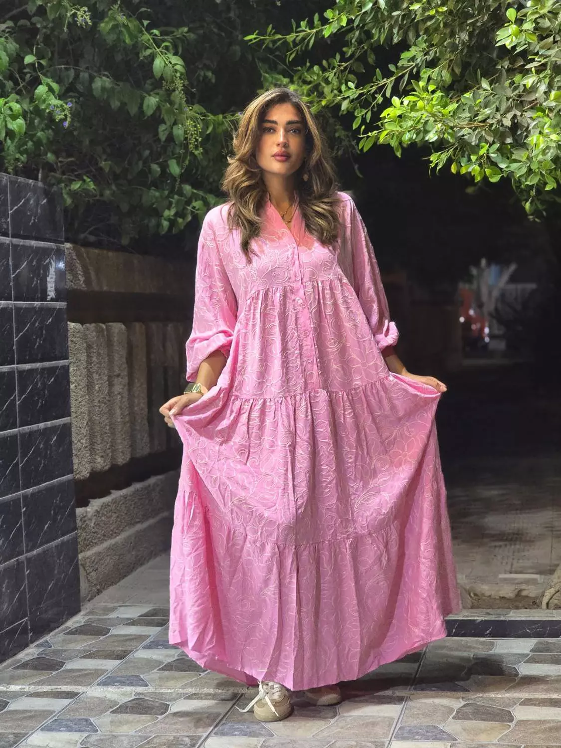 Pink Embroidery Dress image