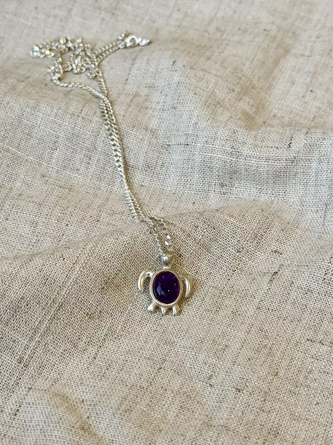 Amethyst mini Turtle Necklace image