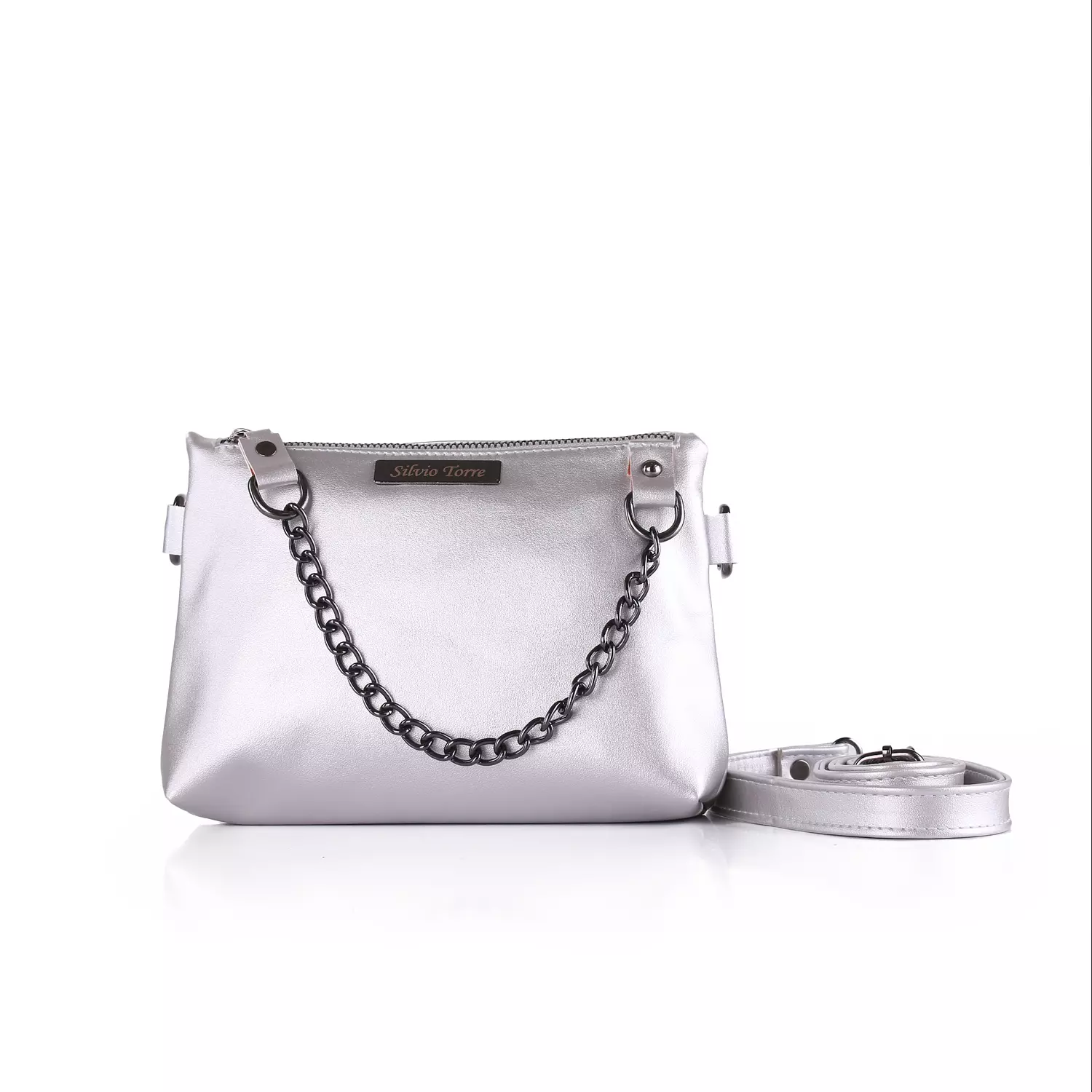 ST Leather Waist And Cross Bag-Silver 2