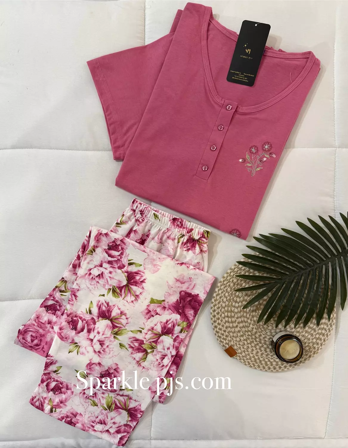 Floral pink pajamas  image