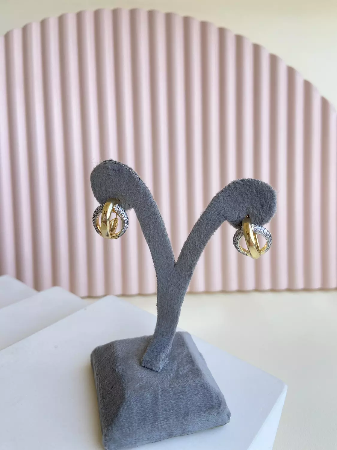 Slim Silver x Gold earing 1