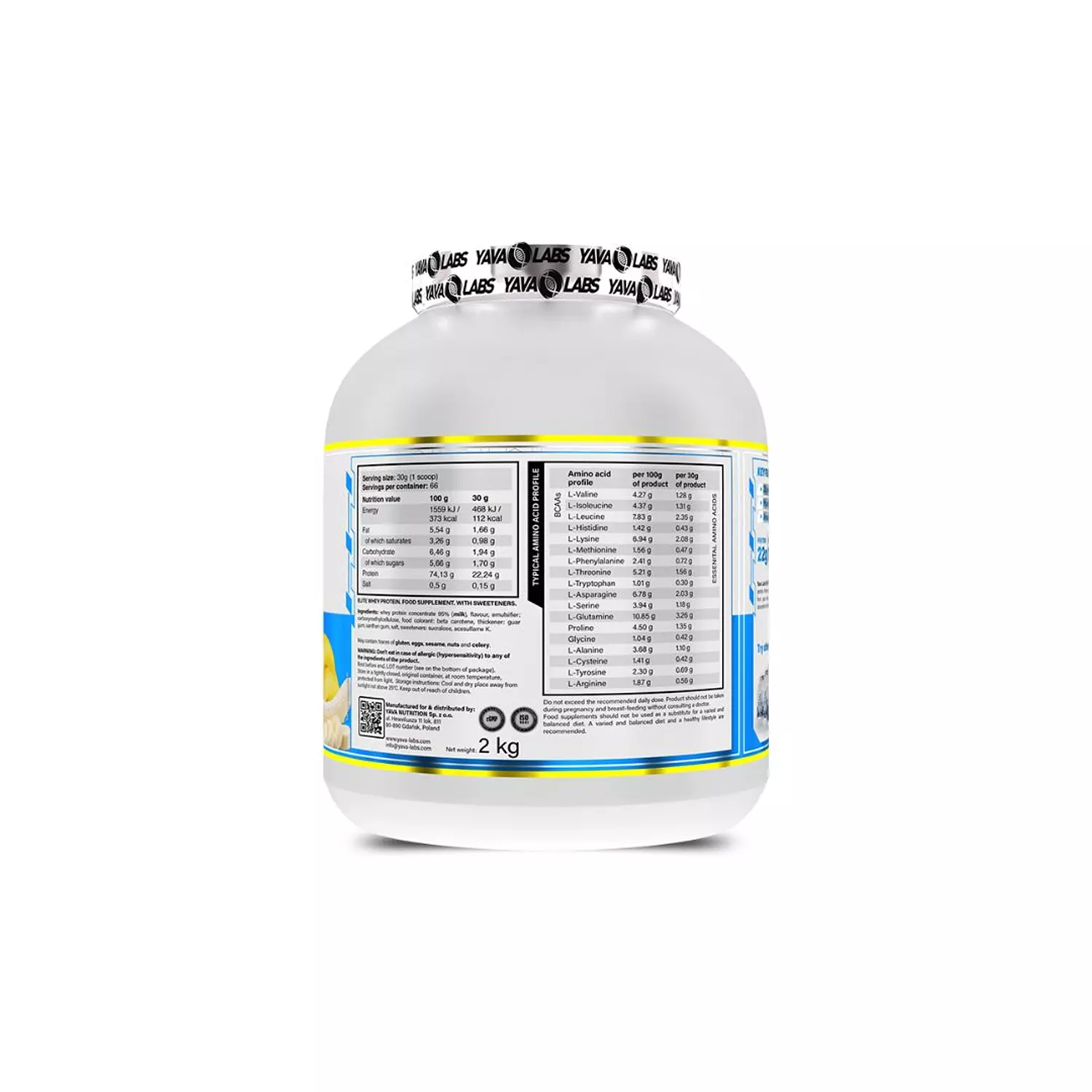 Yava Labs Elite Whey Protein – 2kg for Muscle Growth & Recovery hover image