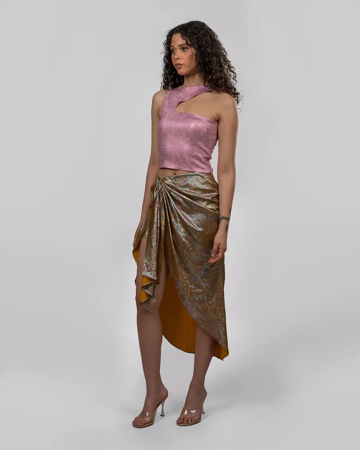 Asymmetric Wrap Midi Skirt 8