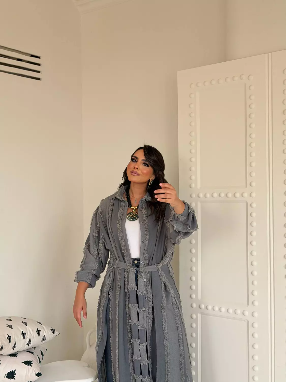 Zyra Kimono In Grey 6