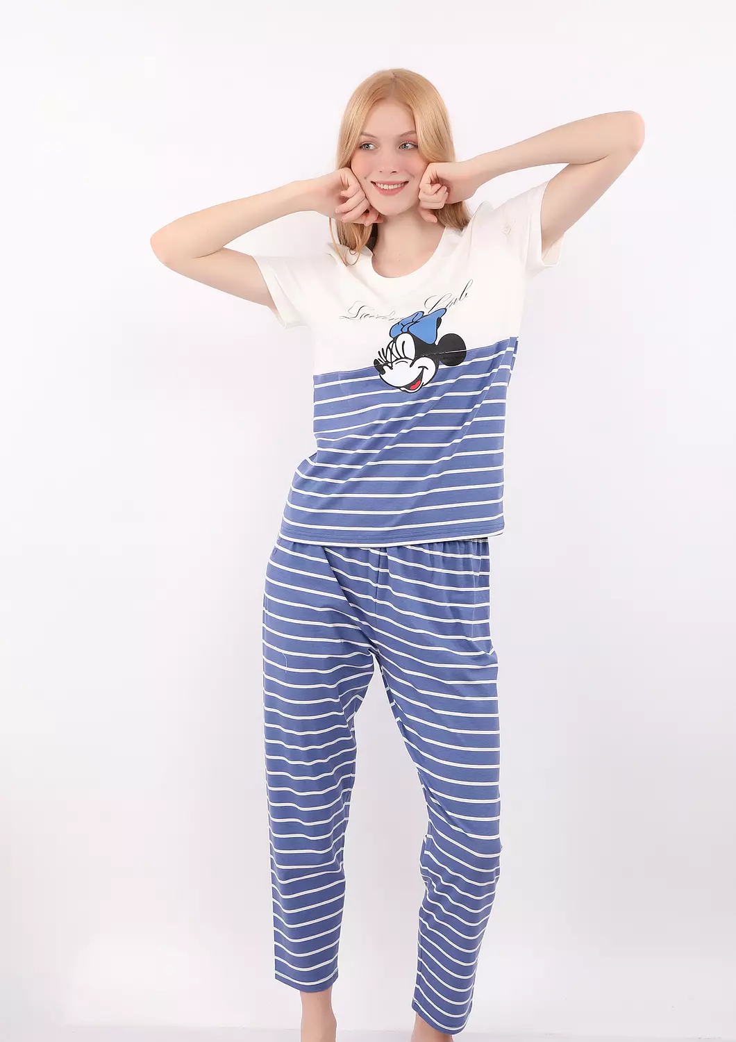 Minnie Striped Full-Length Pants Pajama Set 2