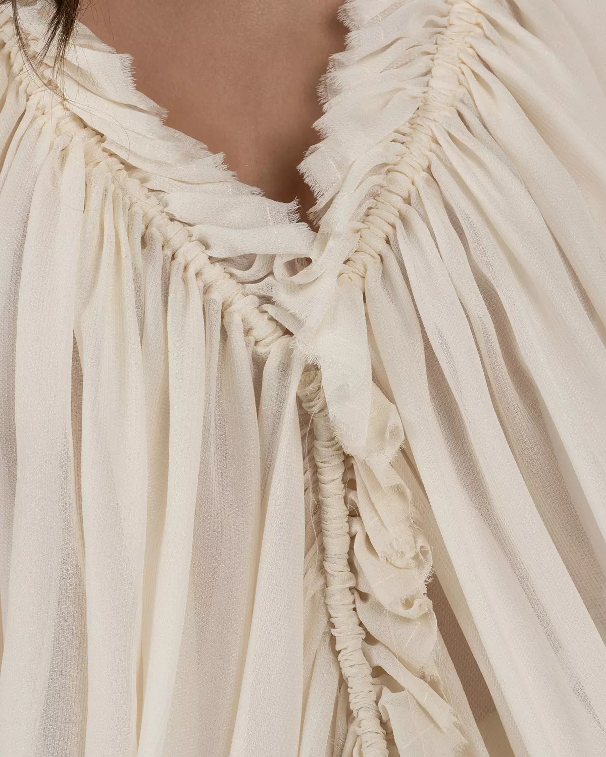 Delicate Off-White Oversized Blouse 5