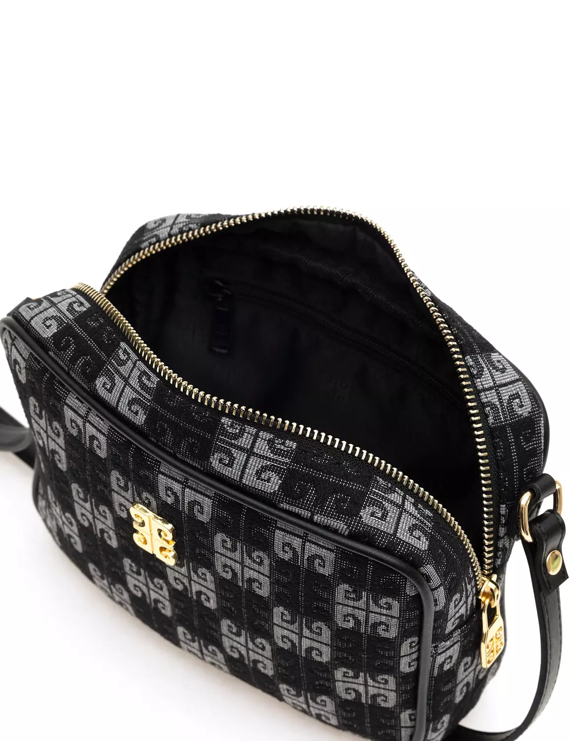 Pierre Cardin Box Crossbody Bag – Black & Grey Monogram 3