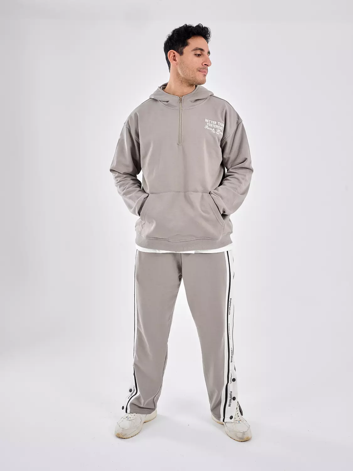 Drop Shoulder quarter Zip Hoodie ‘’gray’’ 7