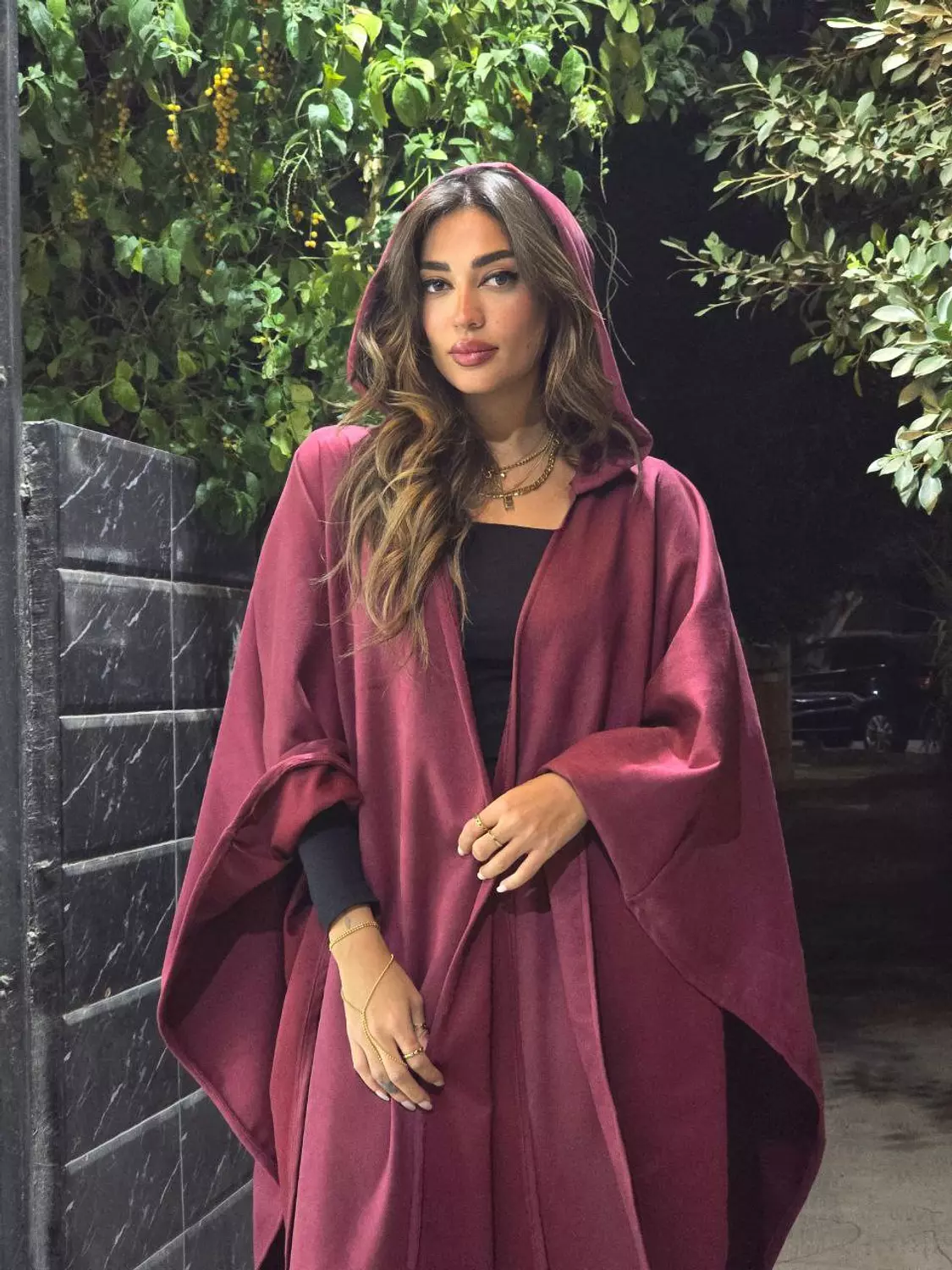 Burgundy Moroccan Style Suede Kaftan  4