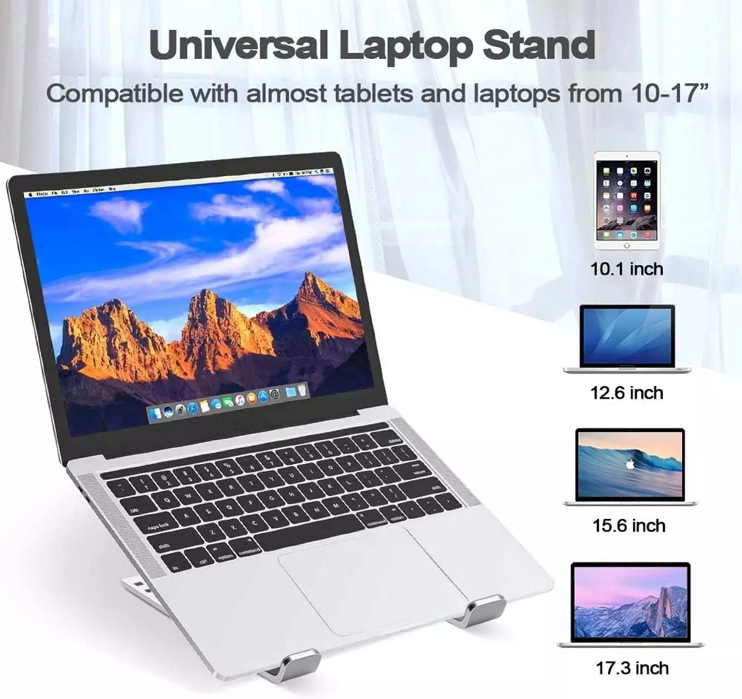 Creative Foldable Laptop Stand with 6-Level Lift Gray 8