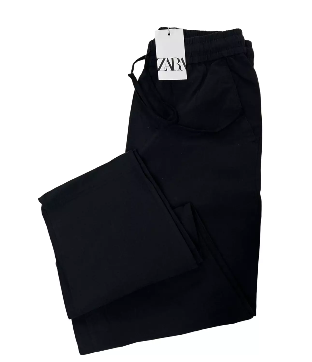 Zara Linen Wide-Leg Drawstring Pants image