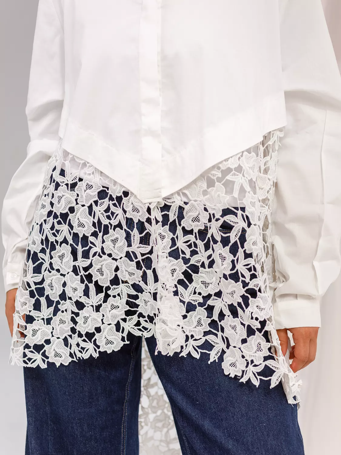 GUIPURE LACE SHIRT in off white  3