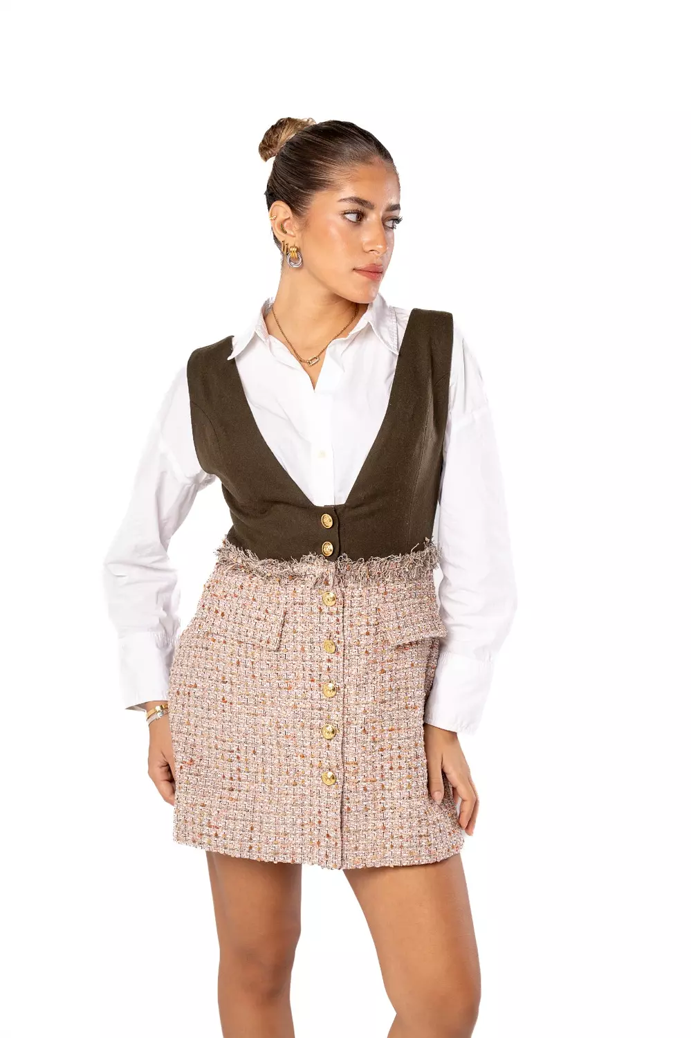 Ember Short Dress w/ Front Buttons 2