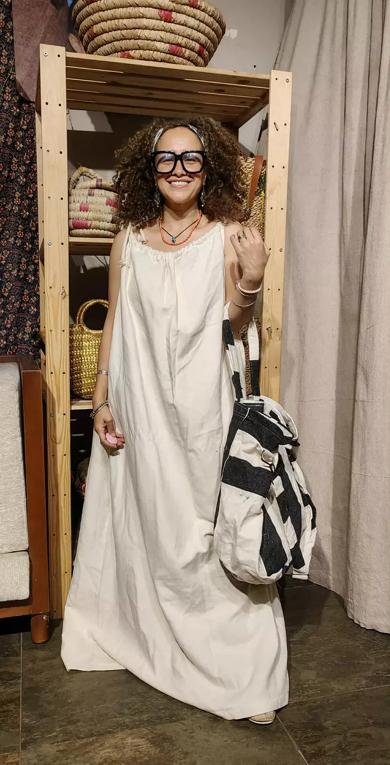 Boho maxi linen strap dress 6