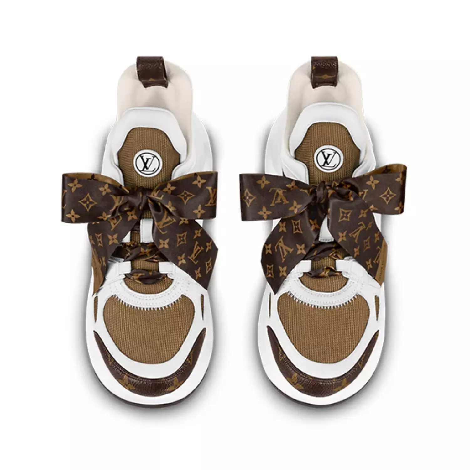 LOUIS VUITTON(WMNS) LOUIS VUITTON Archlight 1.0 Sneakers 'White Brown with Brown Ribbon' hover image