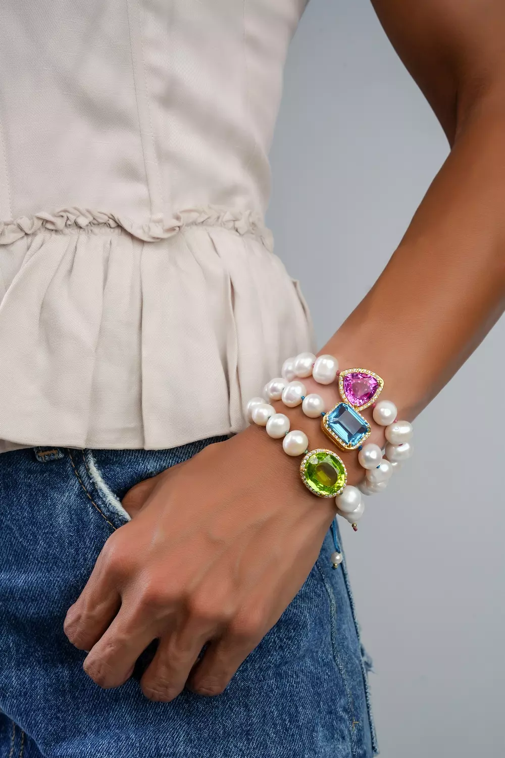 Pink Sapphire Star Bracelet hover image