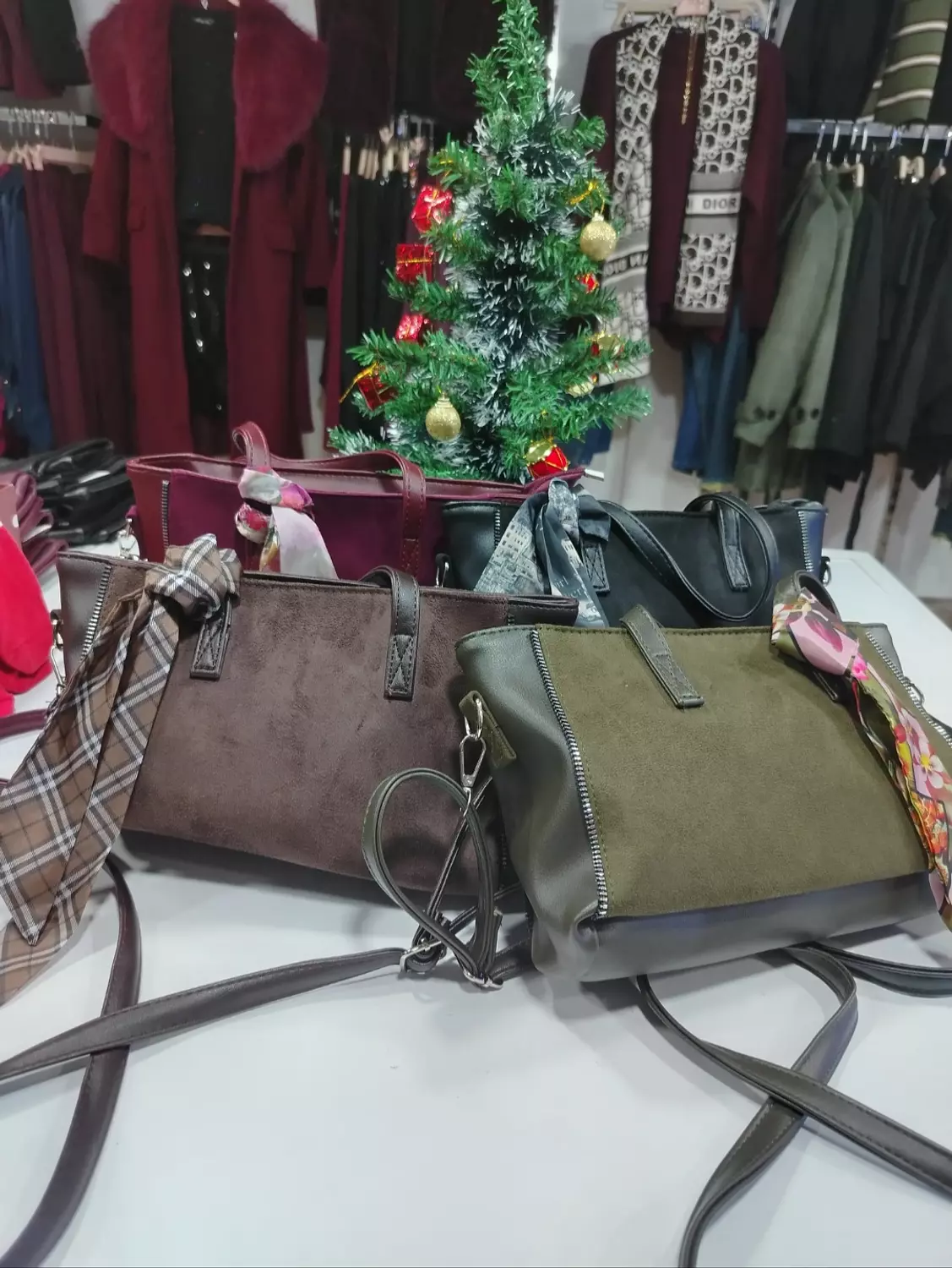 Suede Bag with long strap image