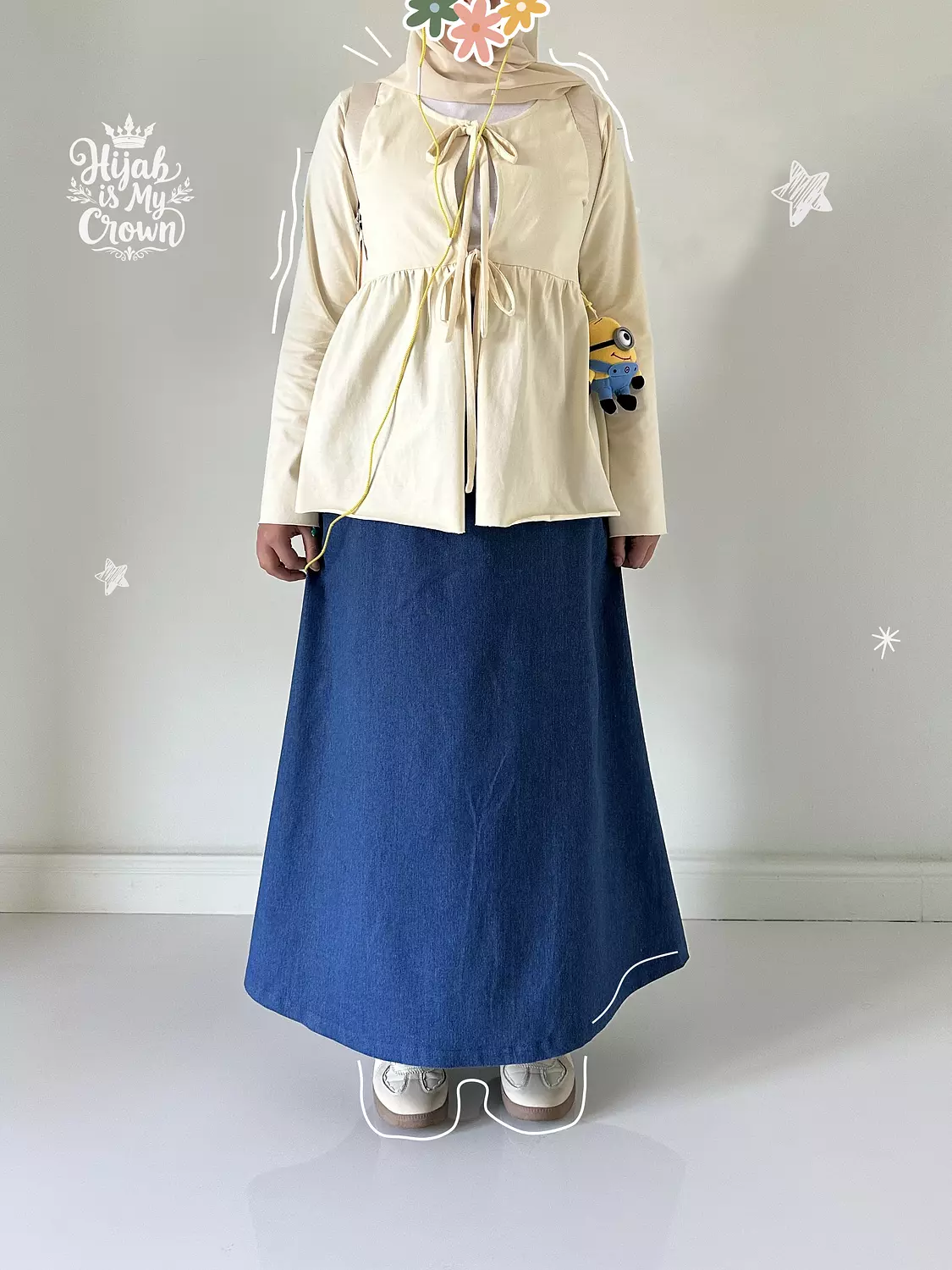 A line denim skirt (T)  image