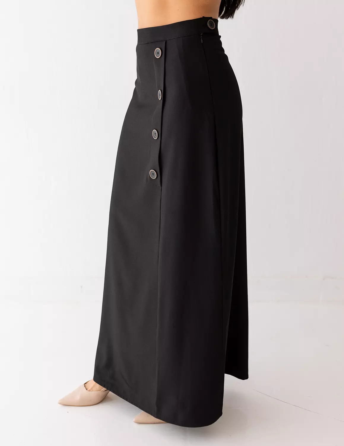 Black Icon A-line long skirt  image