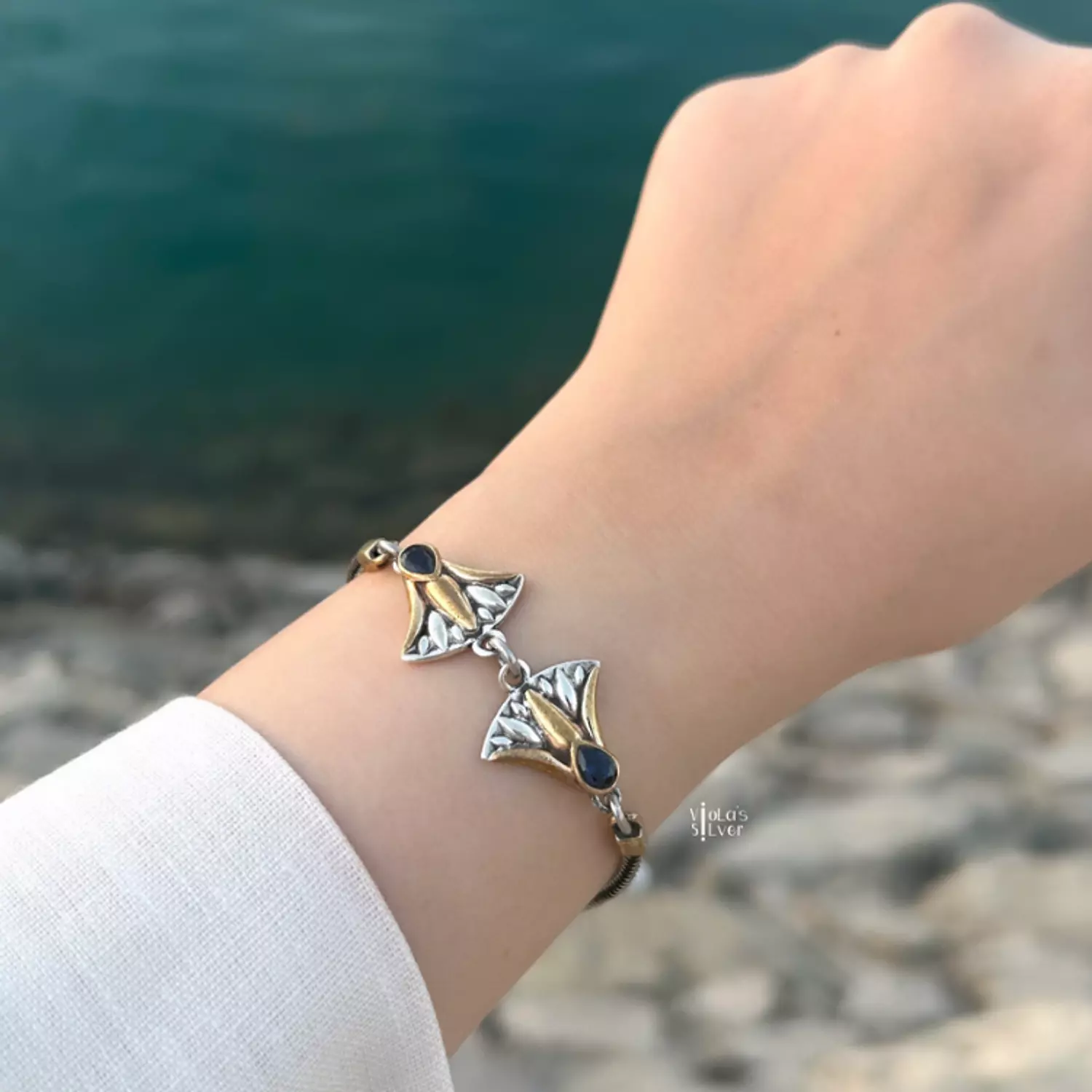 Silver Lotus bracelet II image