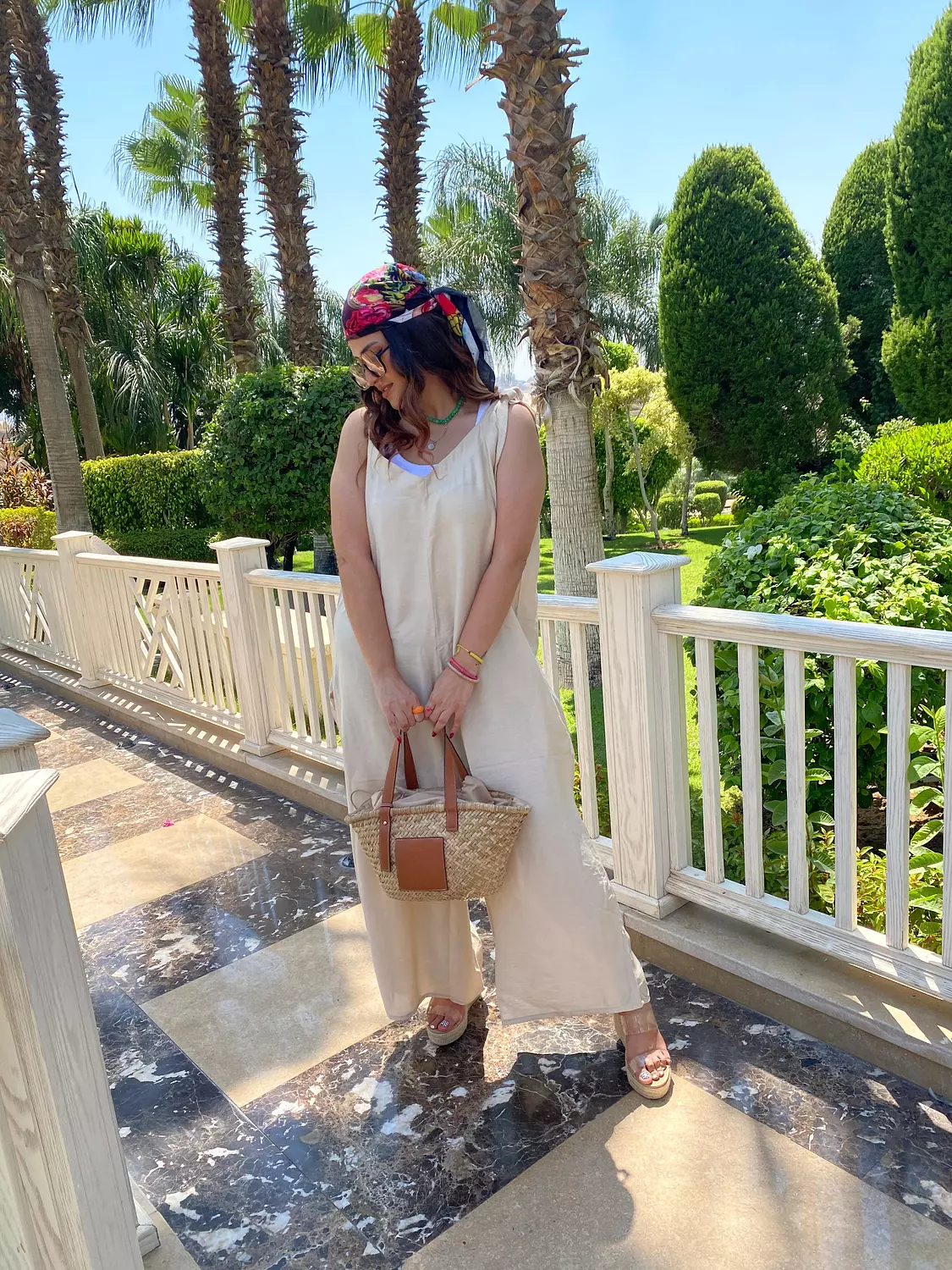 bieige over size linen jumpsuit 2