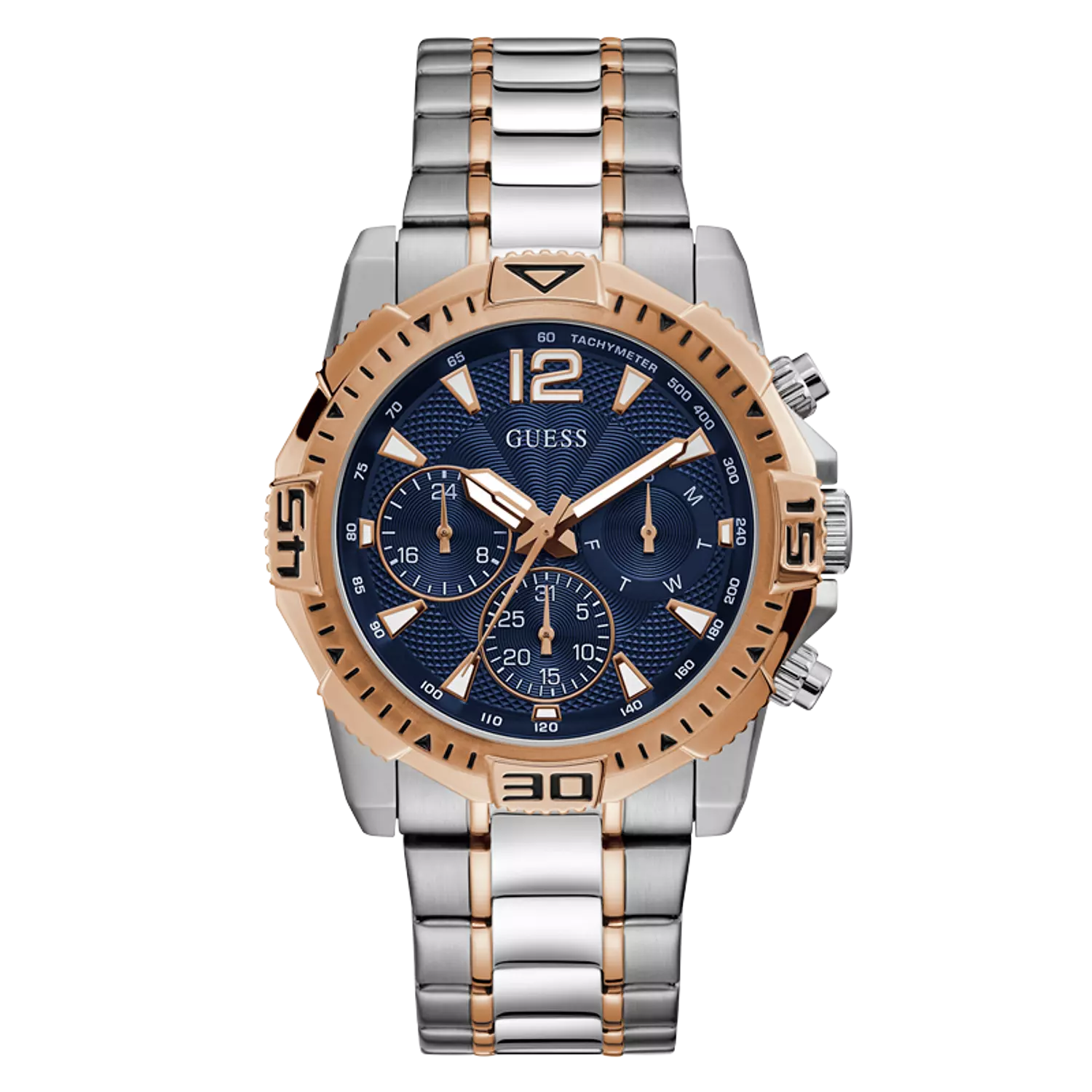 GUESS GW0056G5 ANALOG WATCH  For Men Silver /Gold Stainless Steel Brushed/Polished Bracelet  0