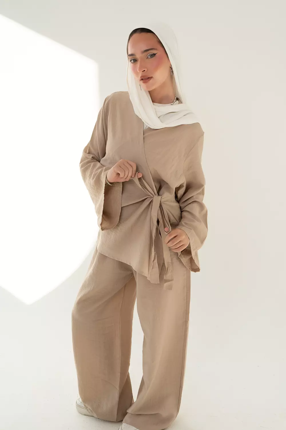 Layal Wrap Set In Café  hover image