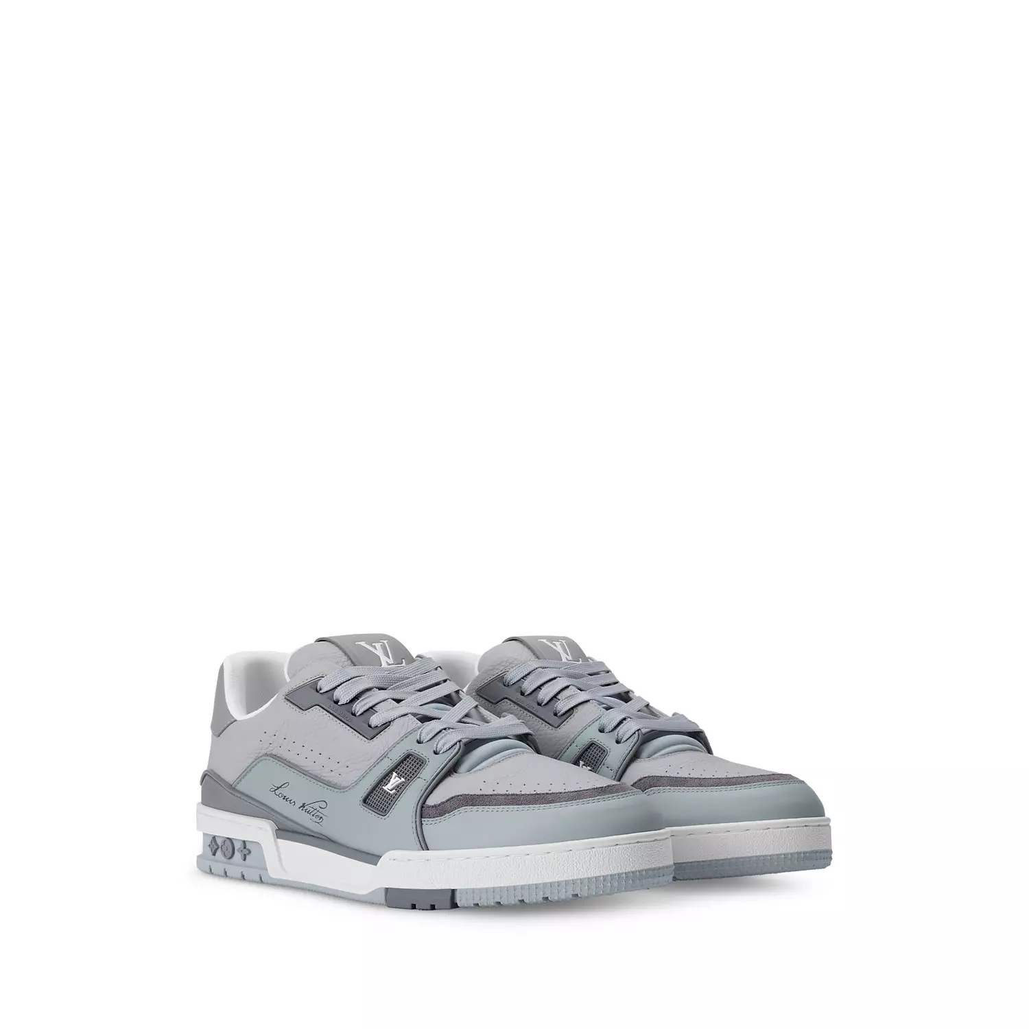 Louis Vuitton LV Trainer Sneaker, a luxury footwear model featuring a combination of grained and smooth calf leather 2