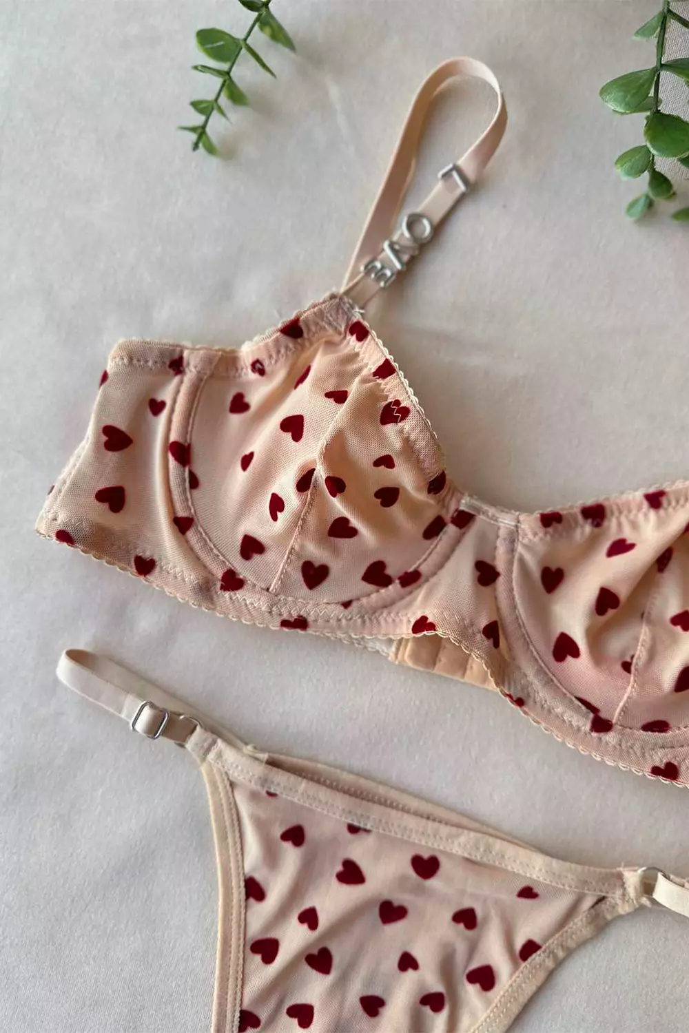 Mesh Hearts Lingerie Set hover image