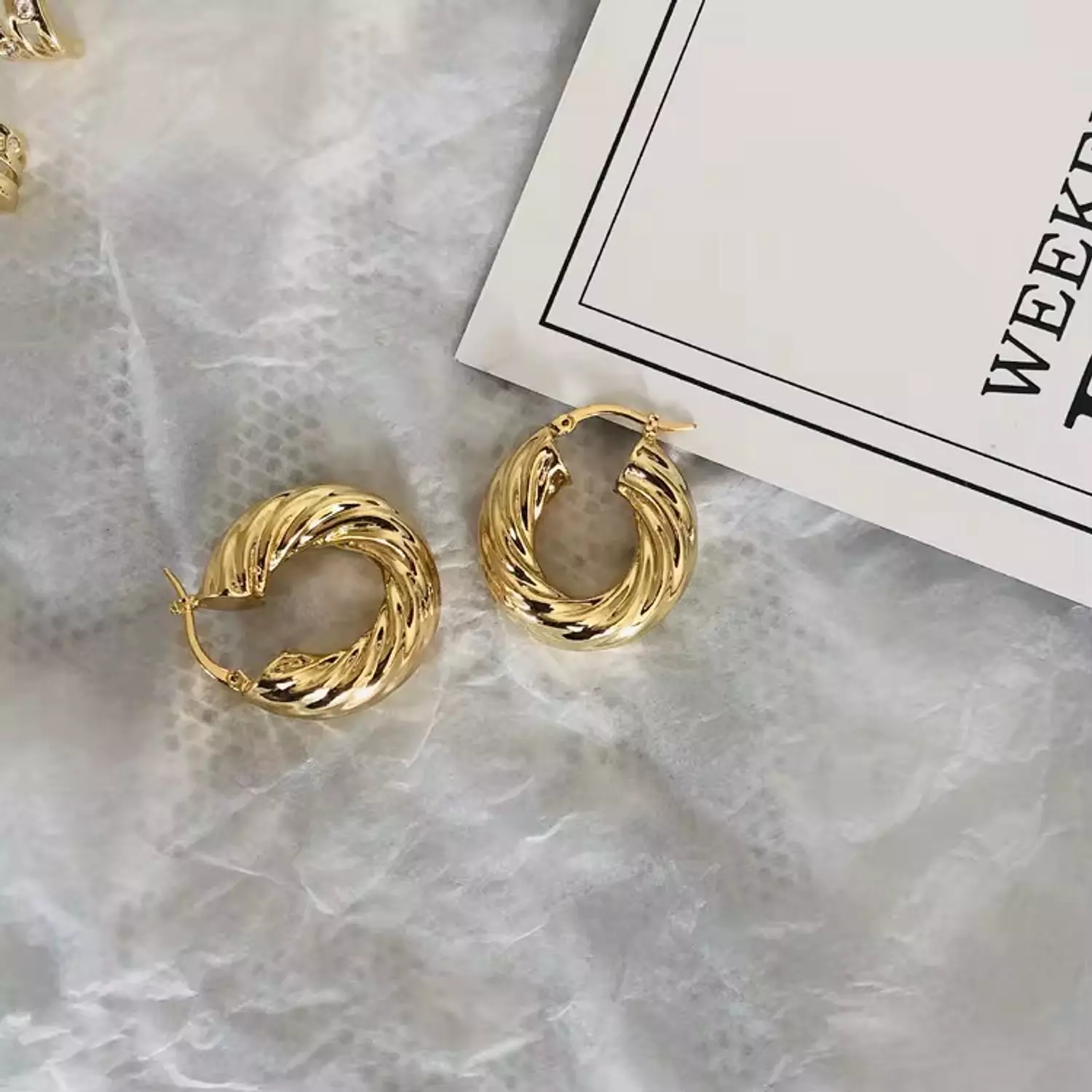 Chunky hoop earring  hover image