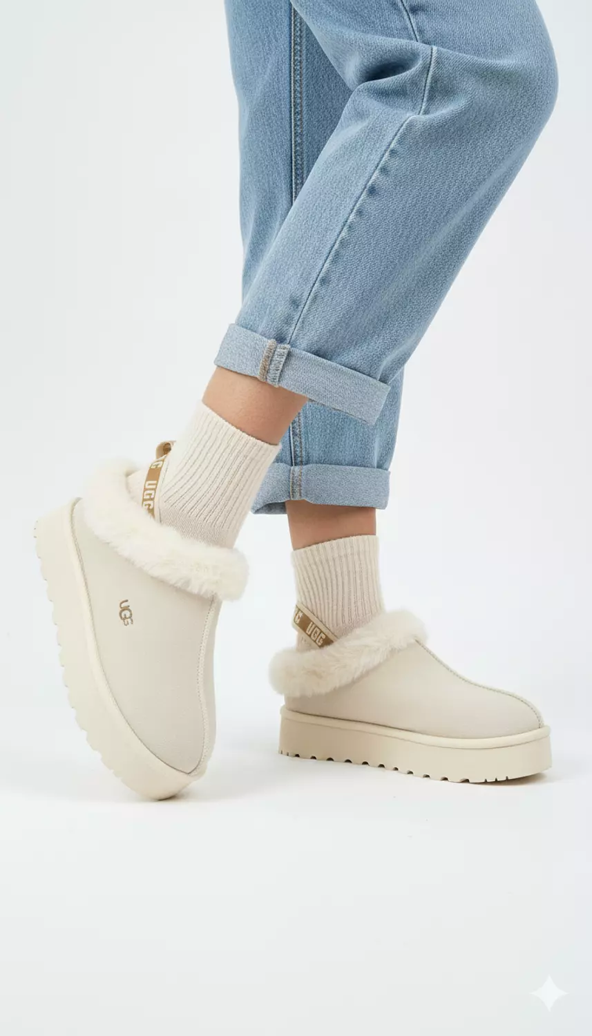 UGG Slippers with Faux Fur and a Thick Sole 1