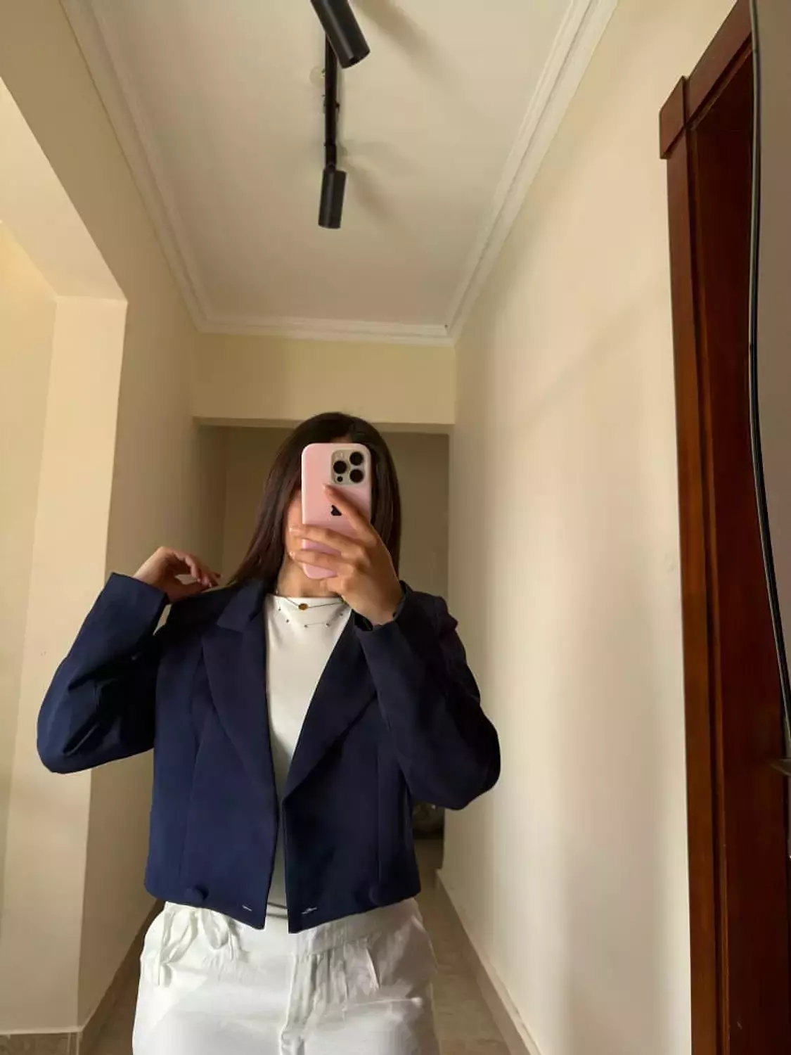 Cropped Blazer Navy Blue image