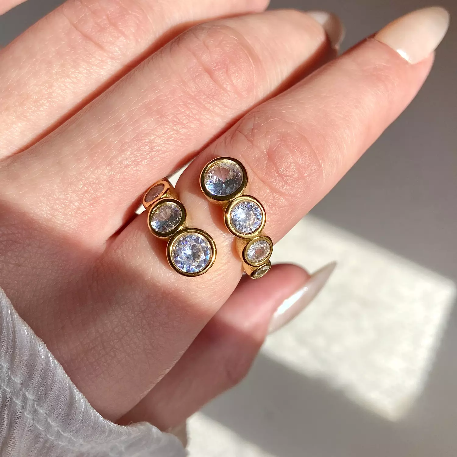 Crystals cycles stainless steel ring image