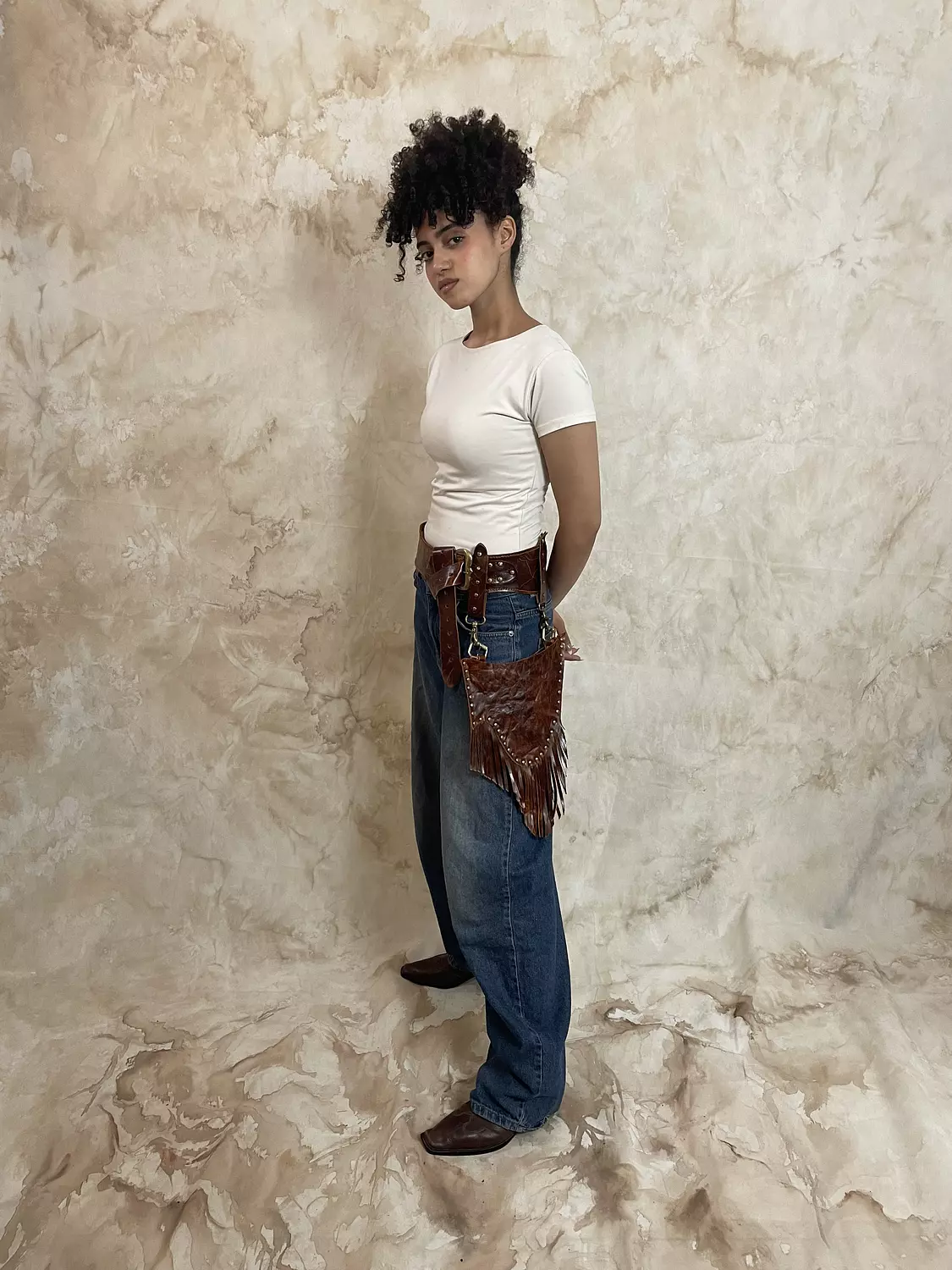 Brown Handcrafted Genuine Leather Statement Belt 3