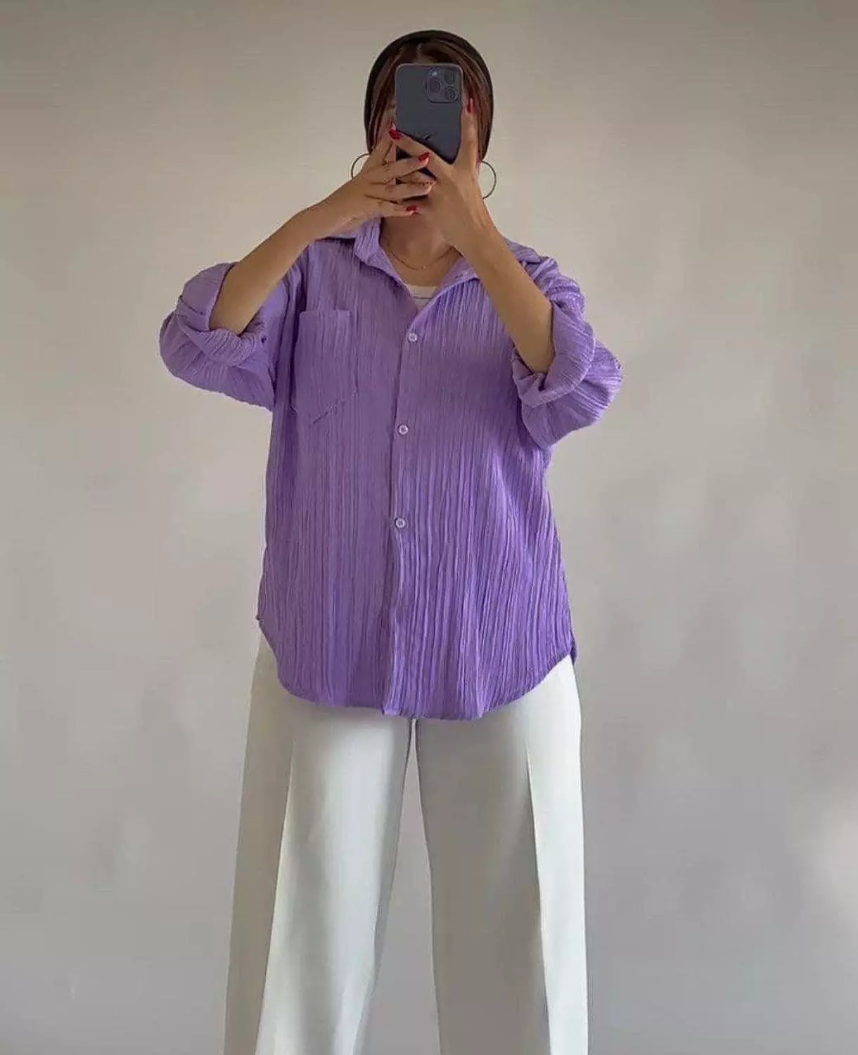 Women's Casual Long Sleeve Button-Down Shirt 11