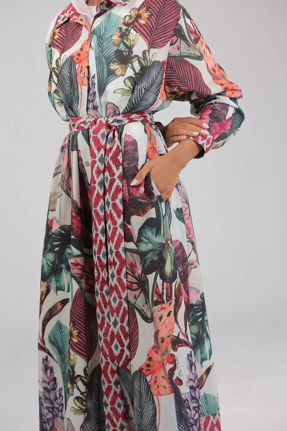 Tropical Linen Dress 8