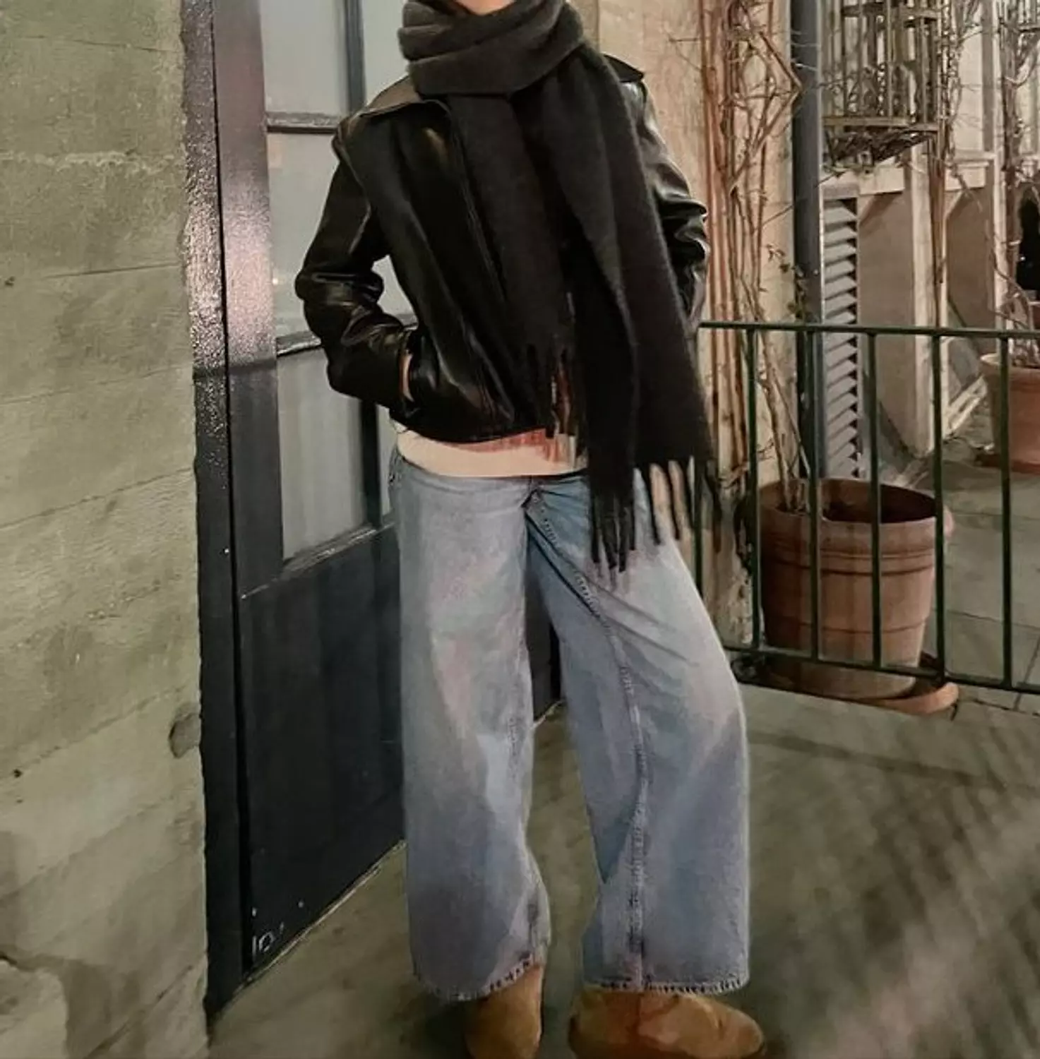 Black Chunky Scarf image