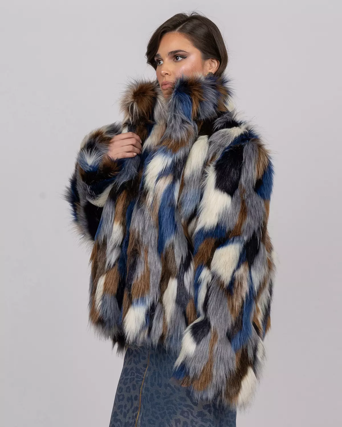 Multicolored Faux Fur Jacket image