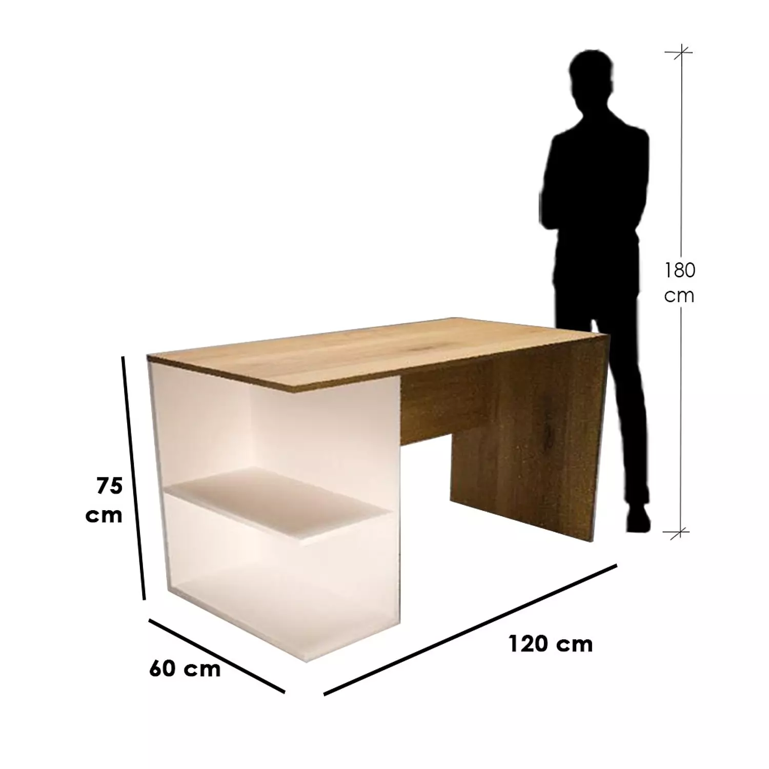 MDF Desk White -75x50x120 cm hover image