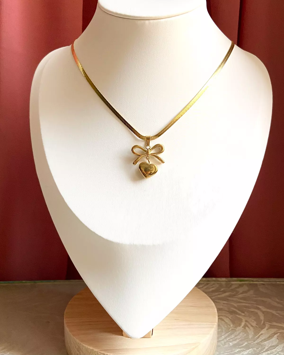 Heart and Bow Stainless Steel Necklace🎀✨ 3