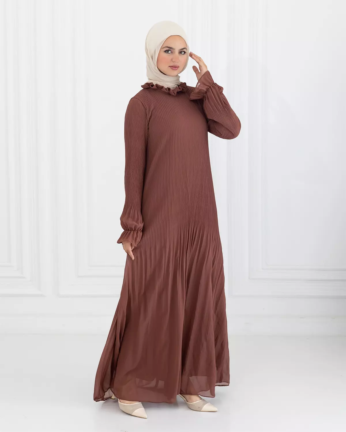 Chiffon Pleated Dress | Havan 6