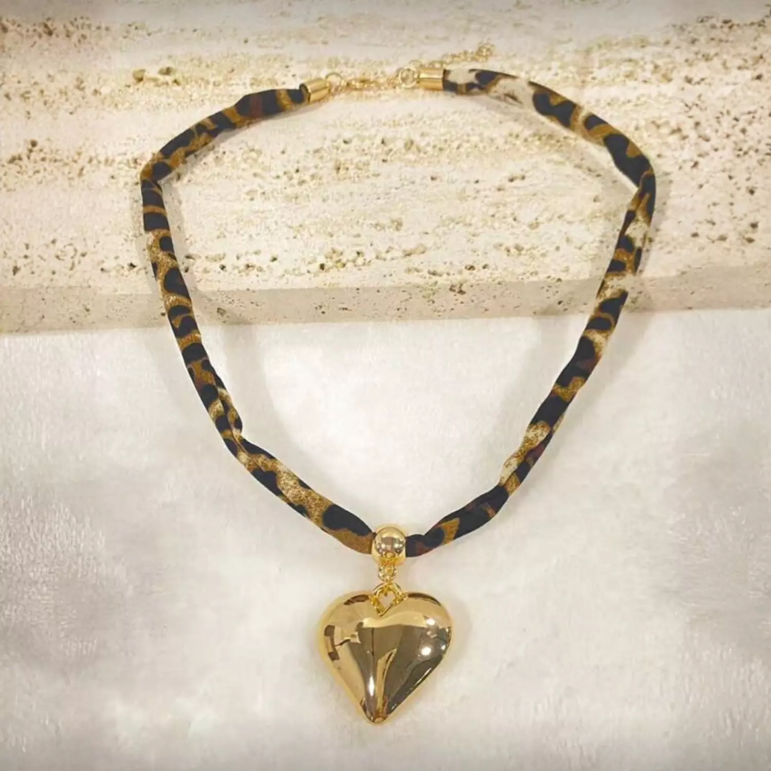Leopard Print Heart Necklace 1