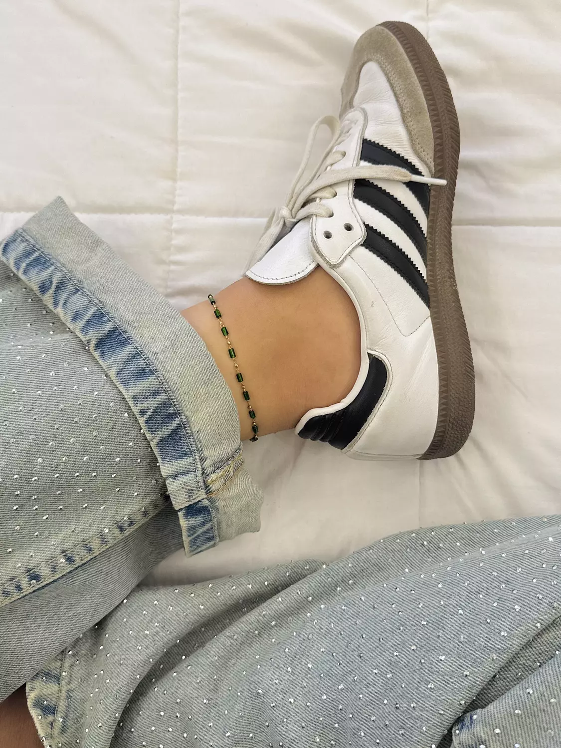 Green stone anklet 1